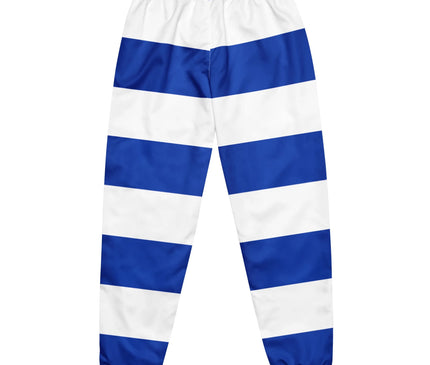 Pantalon ample à rayures bleues et blanches, inspiré de l'énergie festive et décontractée du Brésil. Design vibrant évoquant les plages ensoleillées et le style décontracté des grandes villes brésiliennes comme Rio de Janeiro et São Paulo.